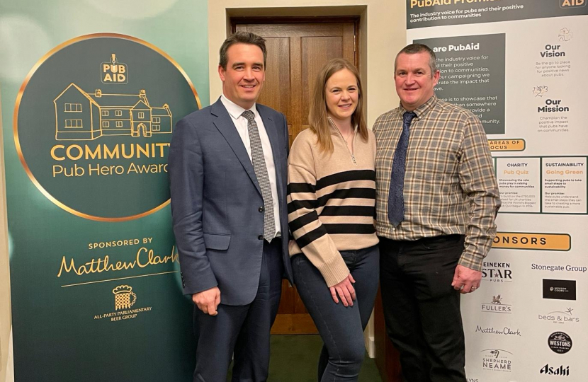 Sun Trevor wins community pub award after MP nomination