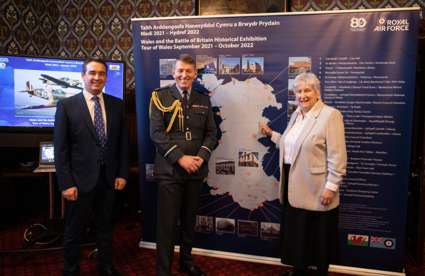 MP hosts Wales and the Battle of Britain exhibition in Parliament and learns of Prestatyn pilot's contribution