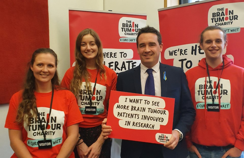 MP supports efforts to address worrying gaps in care and treatment for brain tumours across Wales