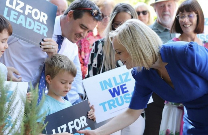 MP congratulates new leader of Conservative and Unionist Party, The Rt Hon Liz Truss MP