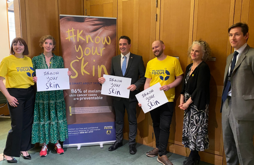 MP supports skin cancer awareness campaign