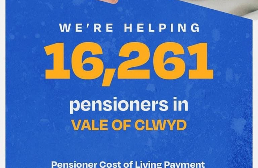 cMP welcomes HM Government’s £300 Pensioner Cost of Living Payment for 16,261 pensioners in Vale of Clwyd