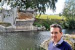 James at the site of Llanerch Bridge