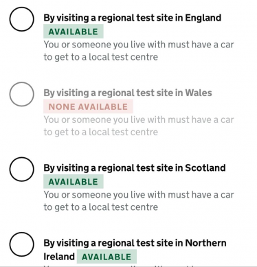 First Minister urged to end the disparity that now exists in Covid-19 testing availability between England and Wales