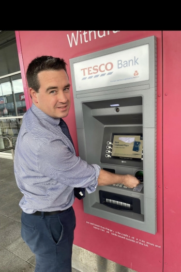 MP welcomes new cash machine in Prestatyn 